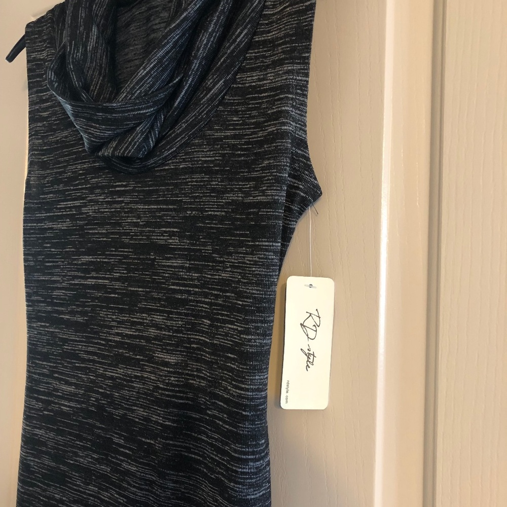Sleeveless cowl neck midi dress